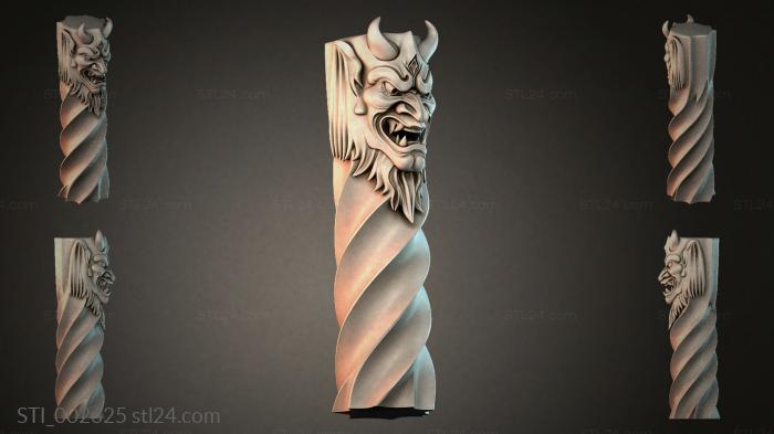 Column with a Demons Head 3d STL model