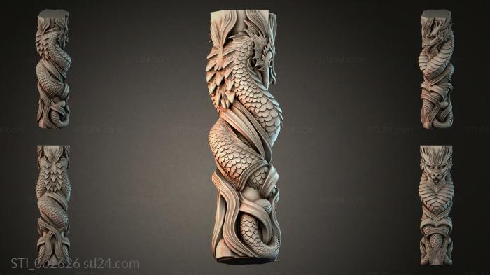 Column with Dragons 3d STL model