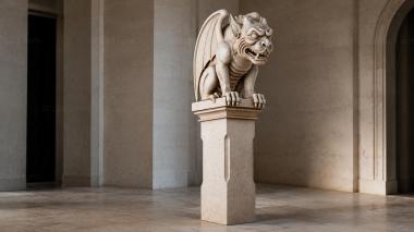 Different pillars Gargoyle on a pedestal with wings 3d model