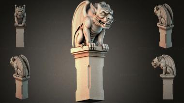Different pillars (Gargoyle on a pedestal with wings, STI_003482) 3D models for cnc