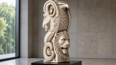 Different pillars Bracket with an eagle and lion head 3d model