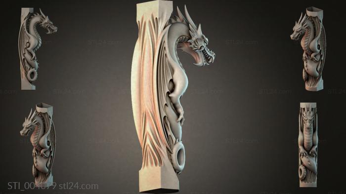 Ornament with a dragon in an oriental style 3d STL model