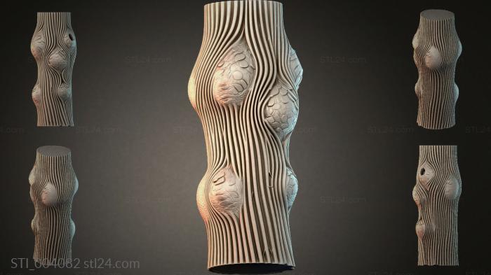 Wavy column with anatomical reliefs 3d STL model