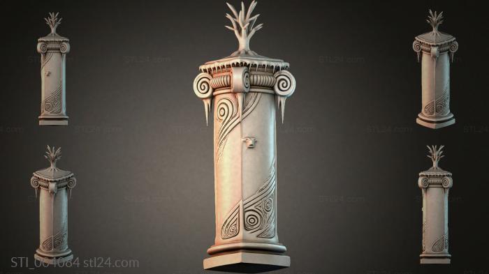 Classical column with an Ionic capital 3d STL model