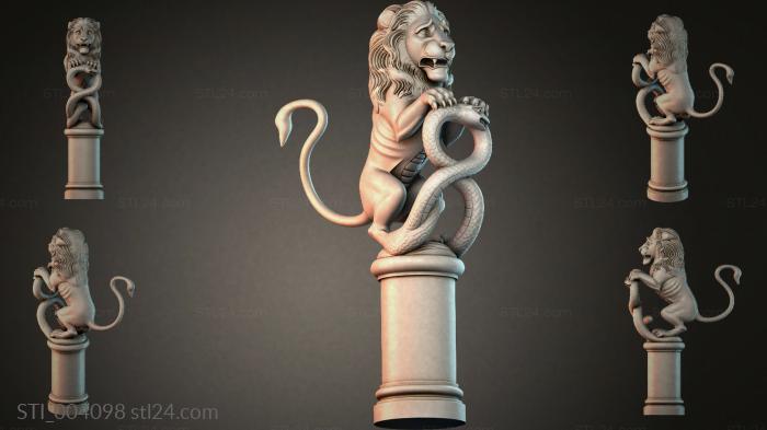 Column with a Lion and a Snake 3d STL model