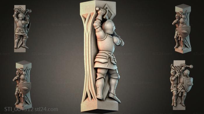 Different pillars (STI_004512) 3D models for cnc