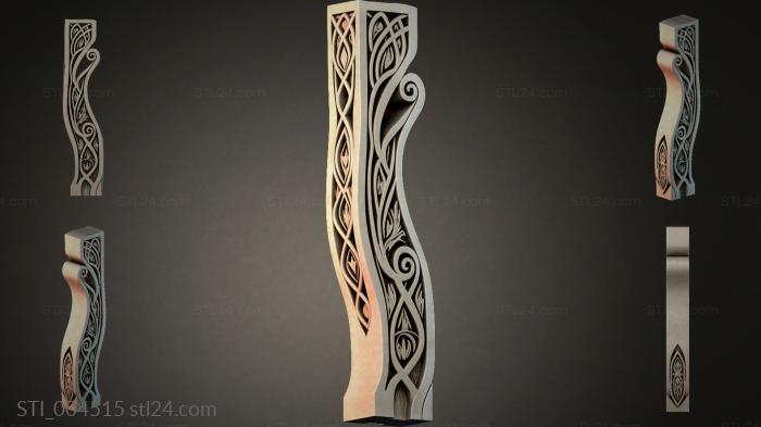 Baluster with Celtic weave and spirals 3d STL model