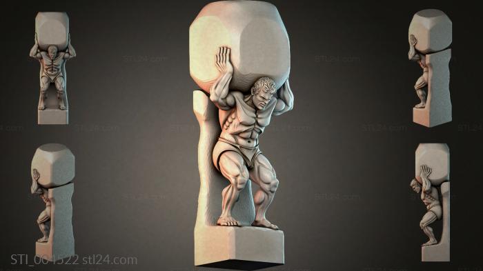 Atlas with a Globe - Titan holding the celestial sphere 3d STL model