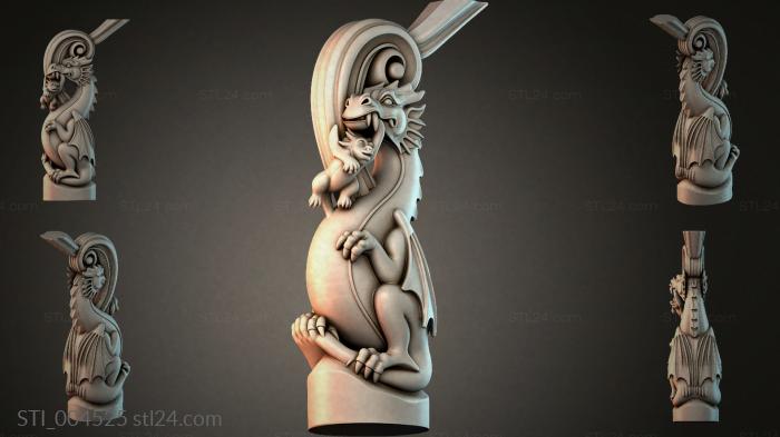 Bracket with a dragon and a baby 3d STL model
