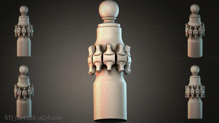 Column with a ball and sculptural ornament 3d STL model