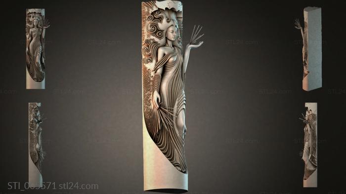 Different pillars (STI_005571) 3D models for cnc