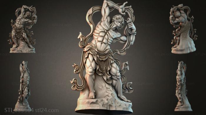 Cartouche with an athlete and decorative curls 3d STL model
