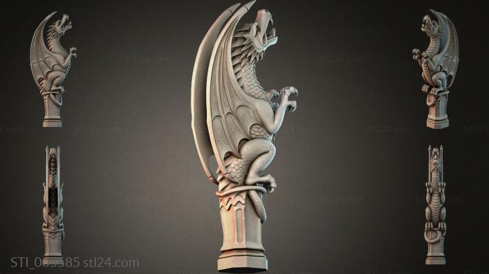 Two-headed dragon on a pedestal 3d STL model
