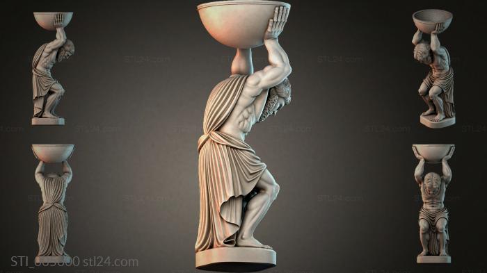 Female figure with Atlantis cup 3d STL model