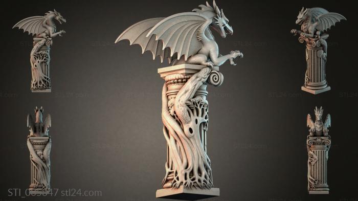 Different pillars (STI_005847) 3D models for cnc