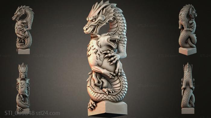 Draconian pillar with a human mask 3d STL model