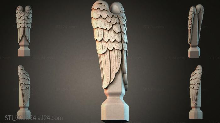Capital with angel wings and a ball 3d STL model