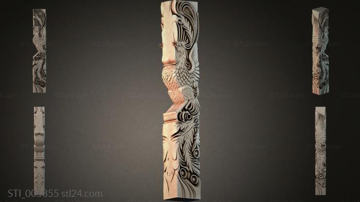 Column with carved eagle motifs 3d STL model