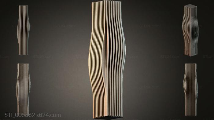 Fluted vase with a wavy profile 3d STL model