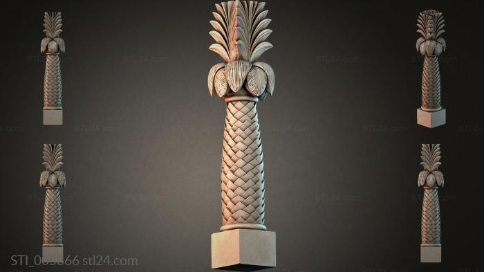 Palmette with a latticed trunk on the base 3d STL model
