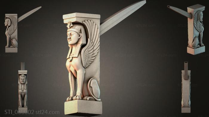 Egyptian Sphinx with Wings - CNC Bracket 3d STL model