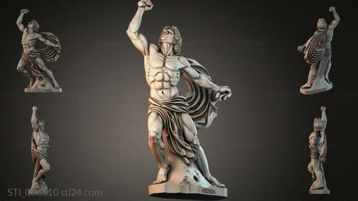 Statue of a victorious man with a fluttering cloth 3d STL model