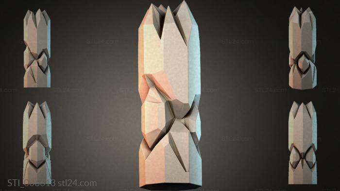 Cylindrical column with geometric thread 3d STL model
