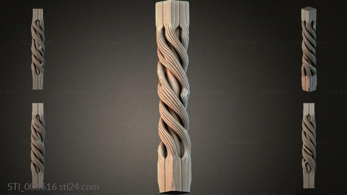 Spiral balustrade with twisted column motif 3d STL model