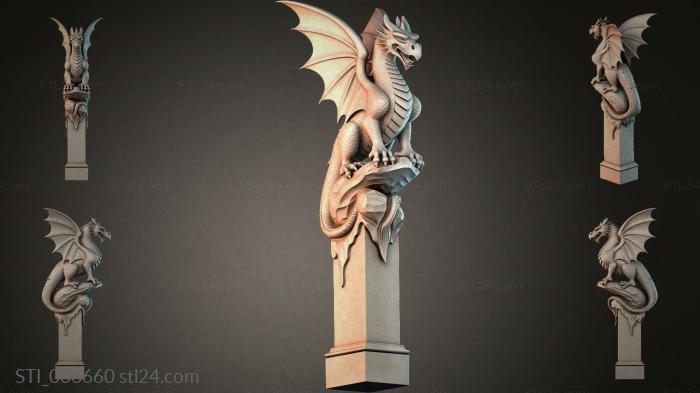 Dragons on Columns - STL model set 3d STL model