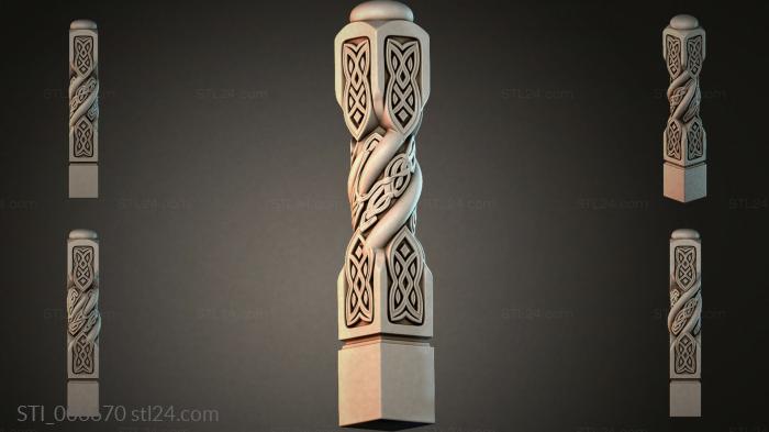 Celtic Pillar with Twisted Spiral and Interlacing 3d STL model