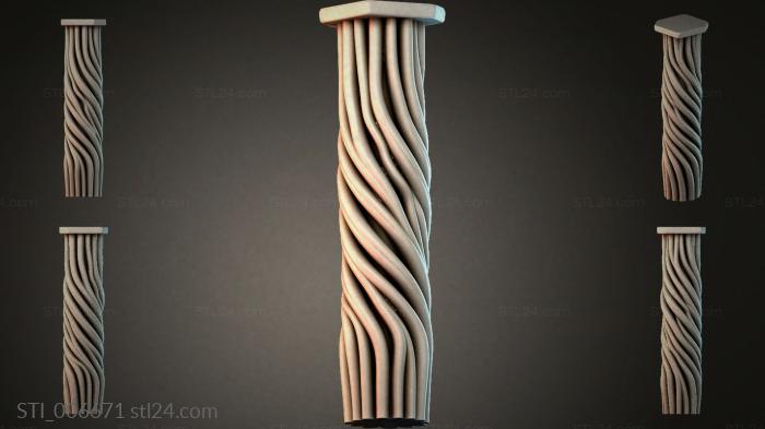 Column with twisted relief 3d STL model