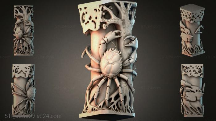 Anatomical bracket with wood motifs 3d STL model