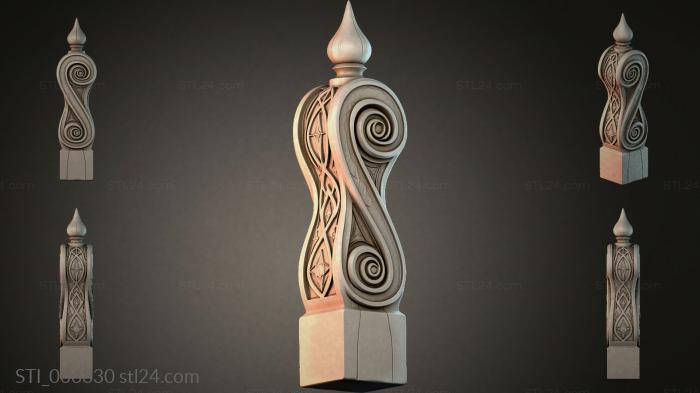 Double spiral and curl spindle 3d STL model