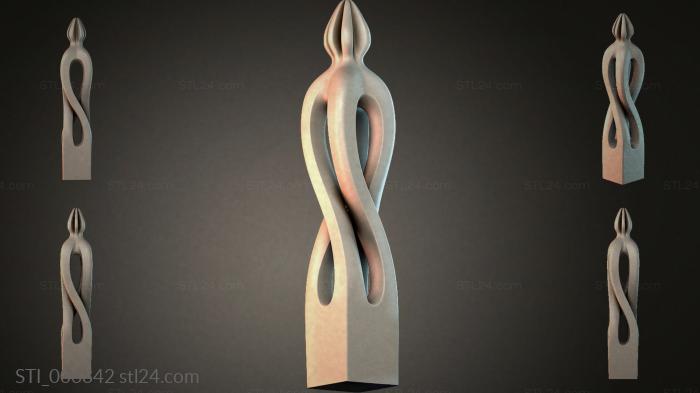 Spiral finial with hollow openings 3d STL model
