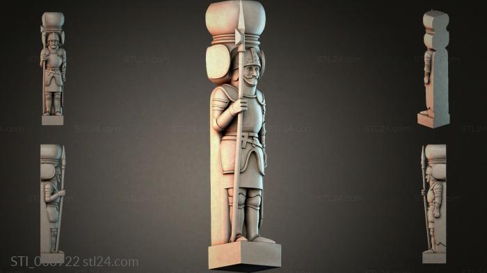 Different pillars (STI_006922) 3D models for cnc