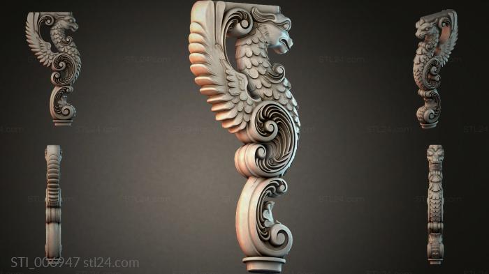 Different pillars (STI_006947) 3D models for cnc