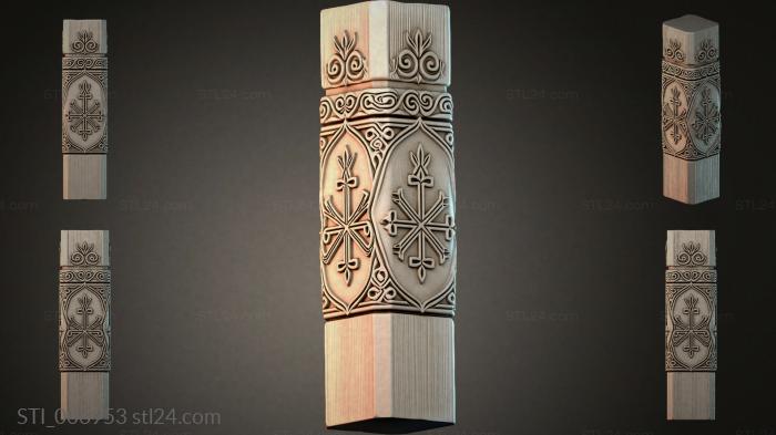 Different pillars (STI_006953) 3D models for cnc