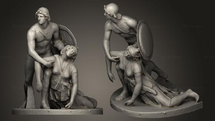 Statues antique and historical (Achilles and Penthesilea reconstruction, STKA_0001) 3D models for cnc