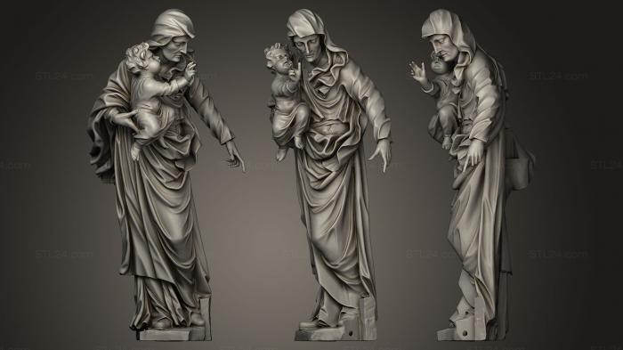 Статуи античные и исторические (Алтарная скульптура с тропы храмов Марии с ребенком, STKA_0012) 3D модель для ЧПУ станка
