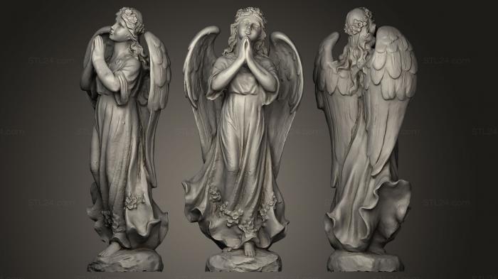 Статуи античные и исторические (Ангел со сложенными руками, STKA_0041) 3D модель для ЧПУ станка