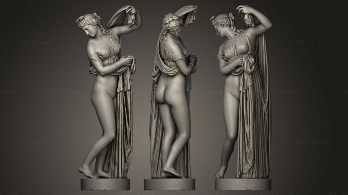 Статуи античные и исторические (Афродита Каллипигос круглый постамент, STKA_0058) 3D модель для ЧПУ станка