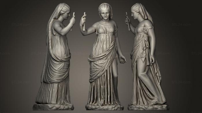 Статуи античные и исторические (Аполлон и музы Эвтерпа восстановлены, STKA_0071) 3D модель для ЧПУ станка