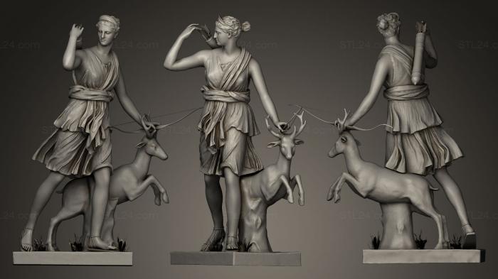 Статуи античные и исторические (Артемида Охотница восстановлена, STKA_0099) 3D модель для ЧПУ станка