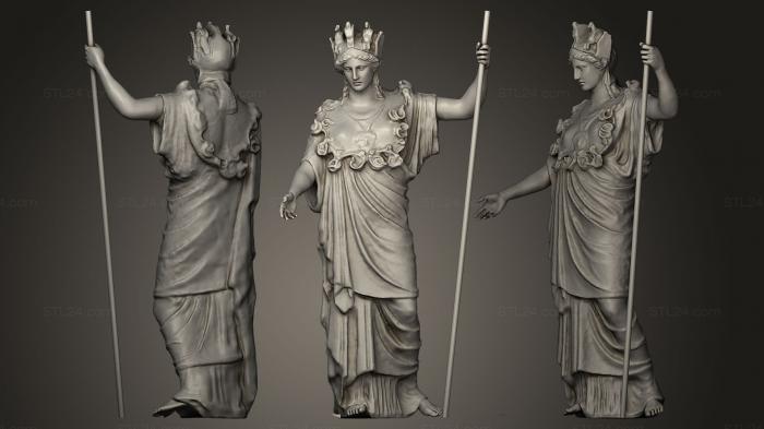 Статуи античные и исторические (Афина Гигея реставрируется реалистично, STKA_0105) 3D модель для ЧПУ станка