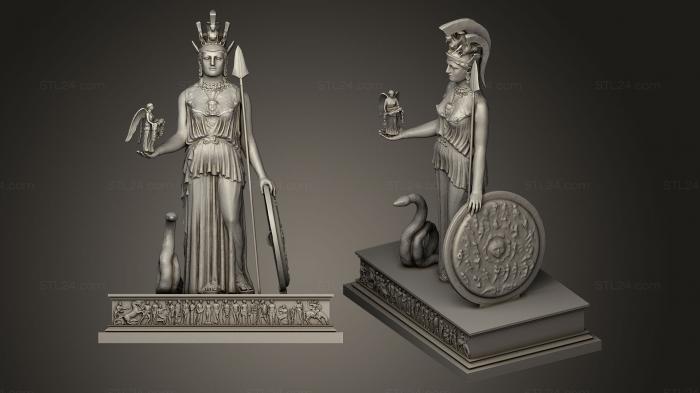 Статуи античные и исторические (Афина Парфенос Лекуайр исправлена, STKA_0108) 3D модель для ЧПУ станка