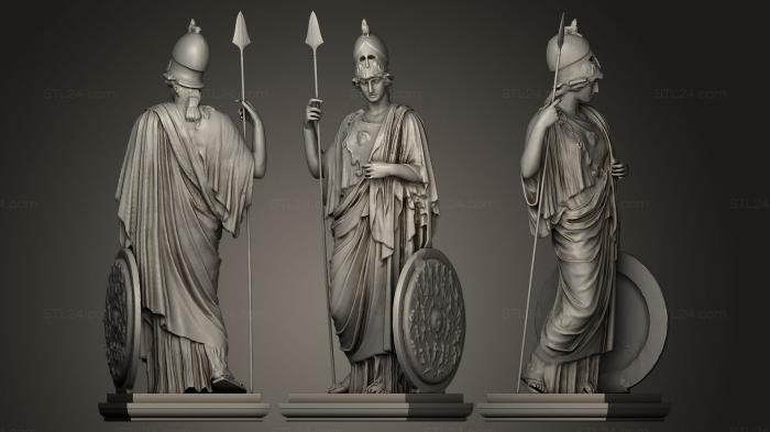 Статуи античные и исторические (Реконструкция Афины Промахос, STKA_0109) 3D модель для ЧПУ станка