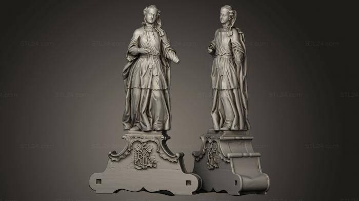 Статуи античные и исторические (Барочная скульптура № 9 из Кшешевского аббатства, STKA_0128) 3D модель для ЧПУ станка