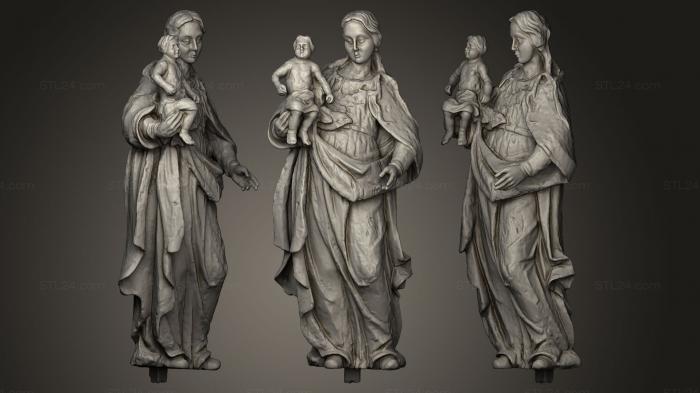 Статуи античные и исторические (Барочная скульптура Мадонны с младенцем, STKA_0129) 3D модель для ЧПУ станка