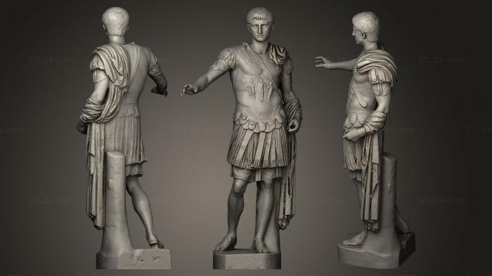 Статуи античные и исторические (Статуя в кирасе с иностранной головой Гая Цезаря, STKA_0163) 3D модель для ЧПУ станка