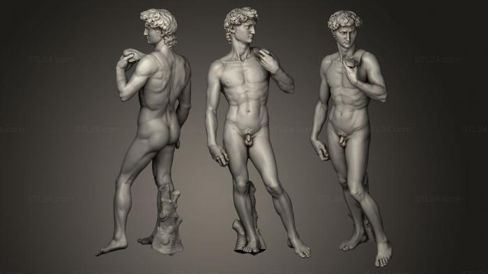 Статуи античные и исторические (Давид работы Микеланджело, STKA_0168) 3D модель для ЧПУ станка
